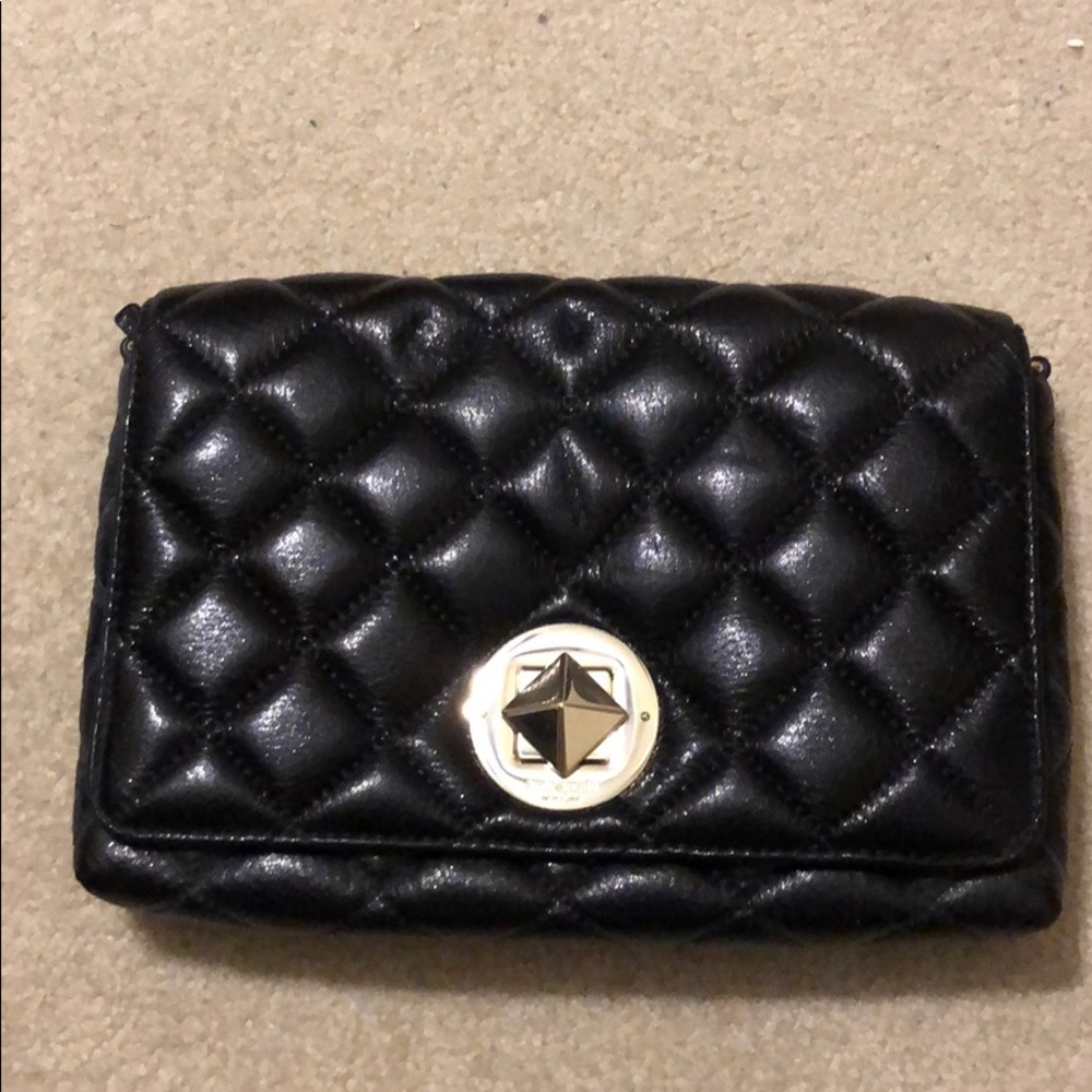 Kate Spade Black Handbag Clutch Purse Quilted